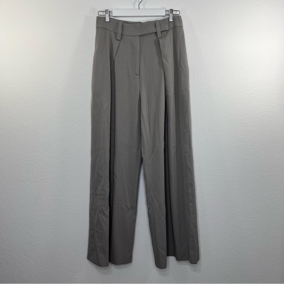 Zara Studio Collection Dart Wide leg Trousers Grey size Medium - Picture 2 of 8